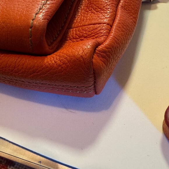 Tignanello Orange Leather Crossbody Purse - Picture 7 of 9